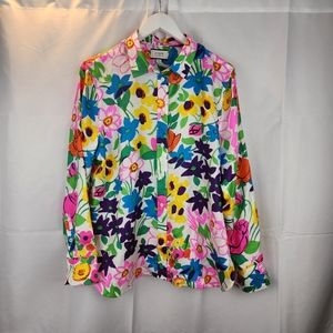 J.Crew silk floral shirt size 16 in VGUC